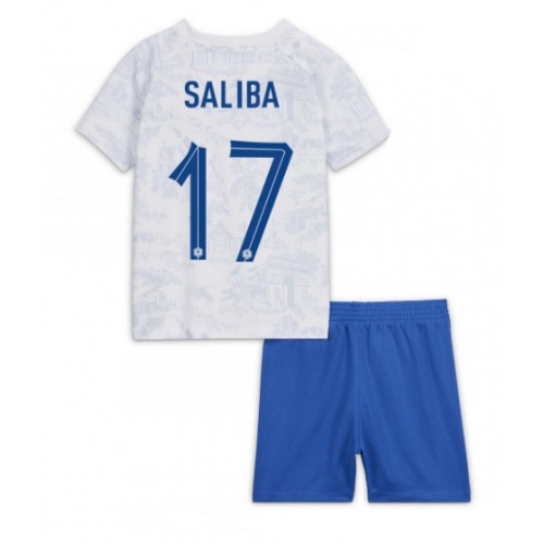 Dres Francuska William Saliba #17 Gostujuci za djecu SP 2022 Kratak Rukav (+ kratke hlače)